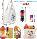 CGBE Canvas Tote Bag, Reusable Grocery Bags With Inner Pocket, Large Capacity Shopping Tote Bag For Women Machine Washable - Image 4